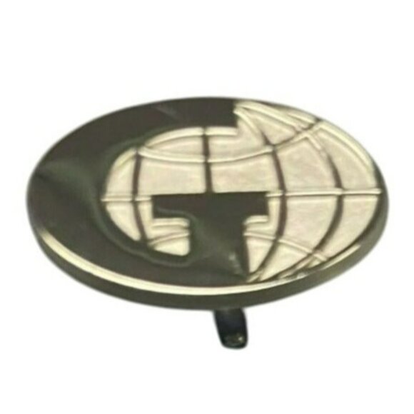 Vintage signed RFL Oval Silver Tone Cufflink (1) With Embossed Globe with G Logo - Picture 1 of 5